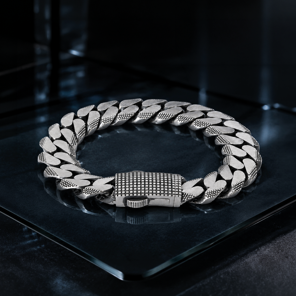 Giza Cuban Grande Chain Bracelet In Sterling Silver