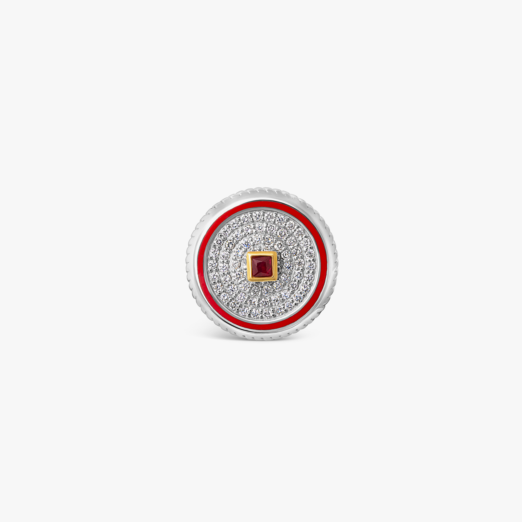 Dancing Diamond Ruby Brooch Pin