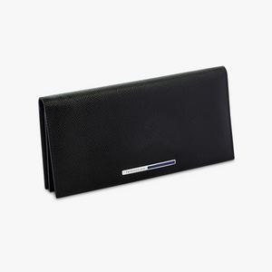 Long wallet in black and navy leather with lapis inlay (UK) 1