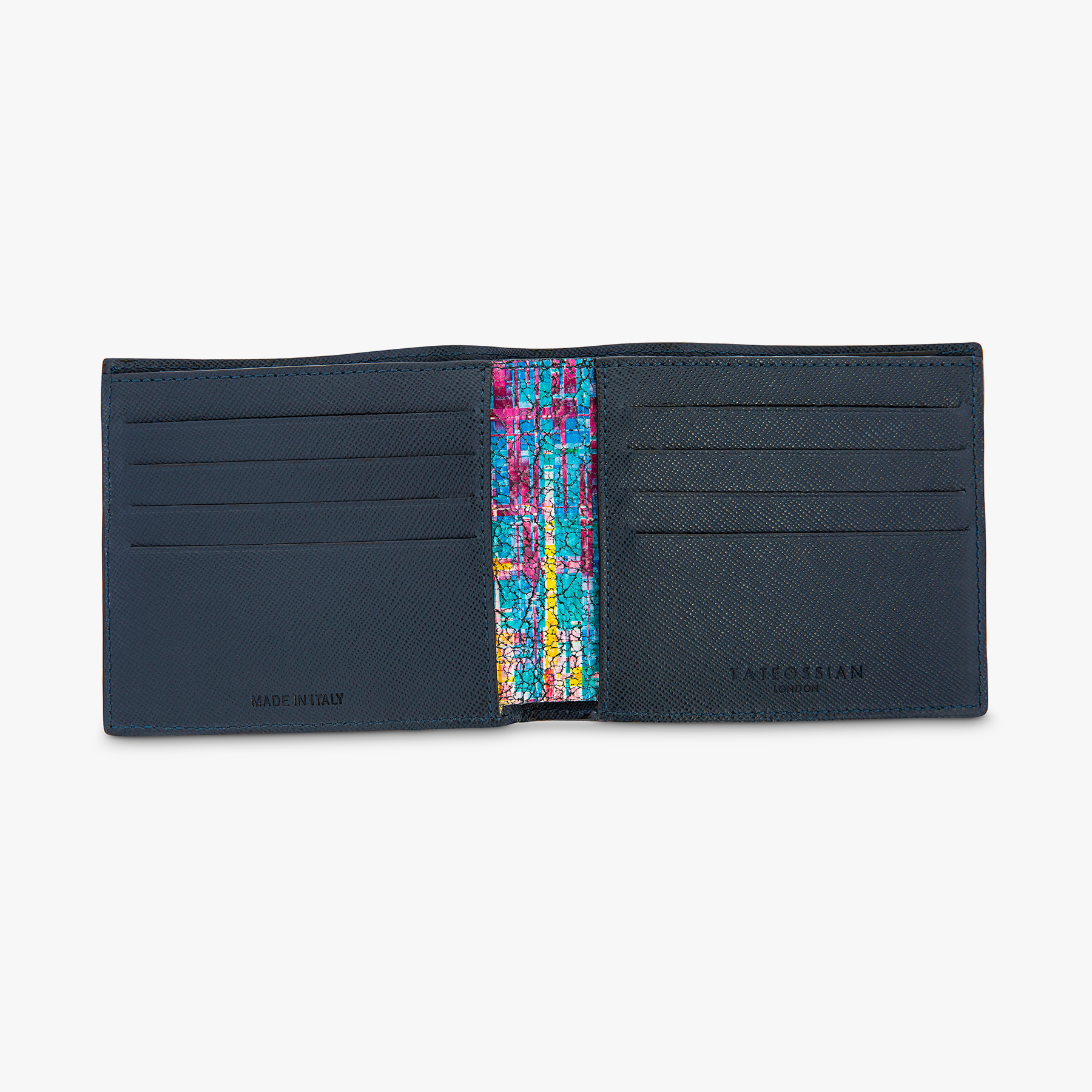 Graffiti Colorama bifold wallet in blue and multicolour leather (UK) 3