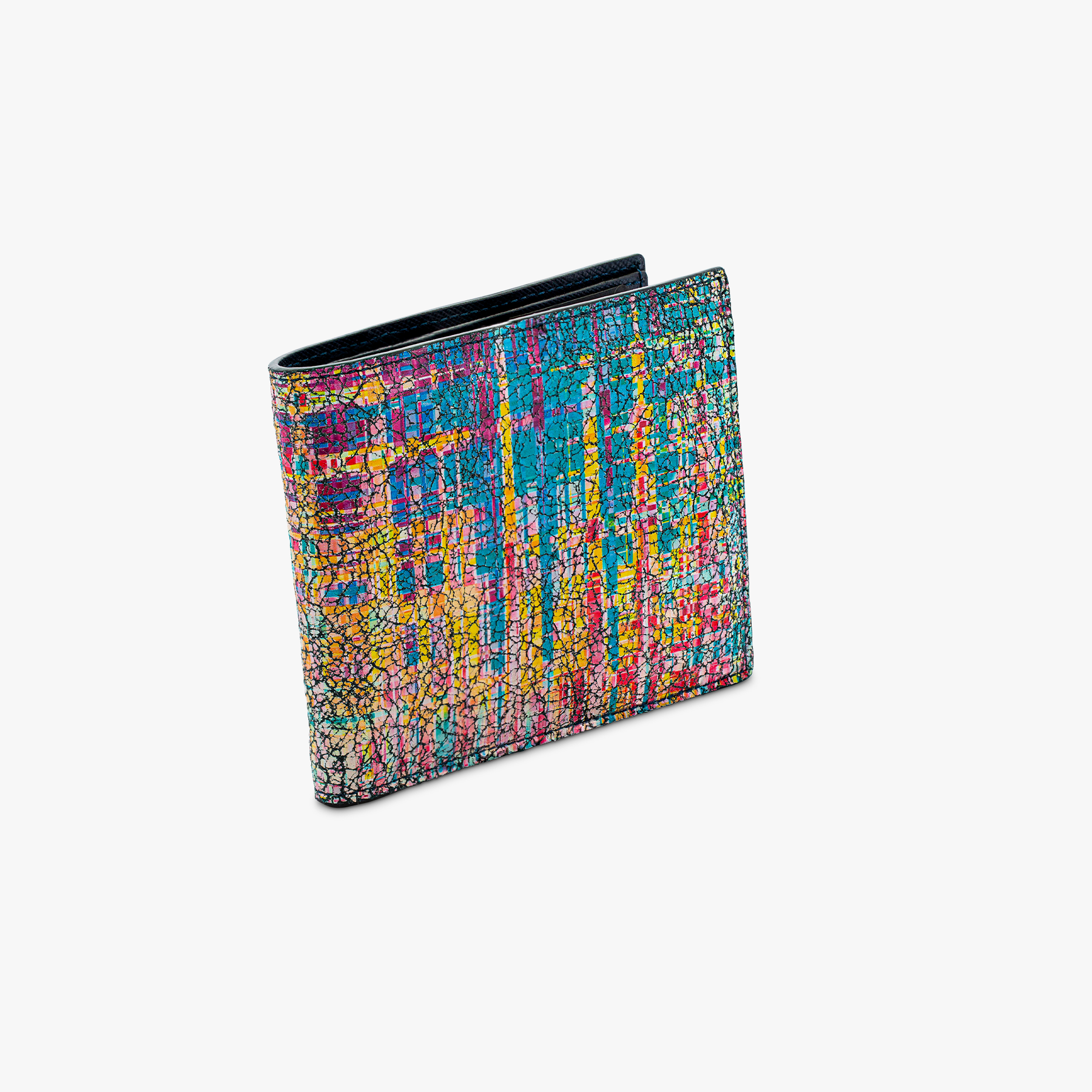 Graffiti Colorama bifold wallet in blue and multicolour leather (UK) 1