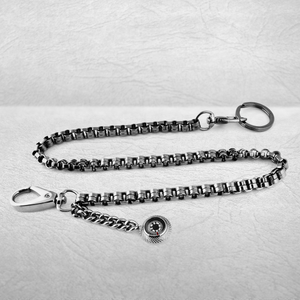Compass trouser chain with gunmetal plated stainless steel