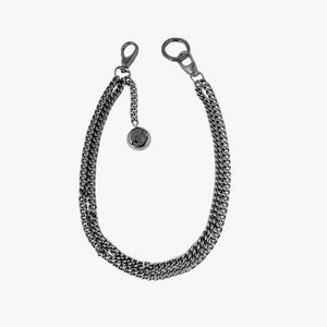 Grey Gunmetal Plated Curb Key chain