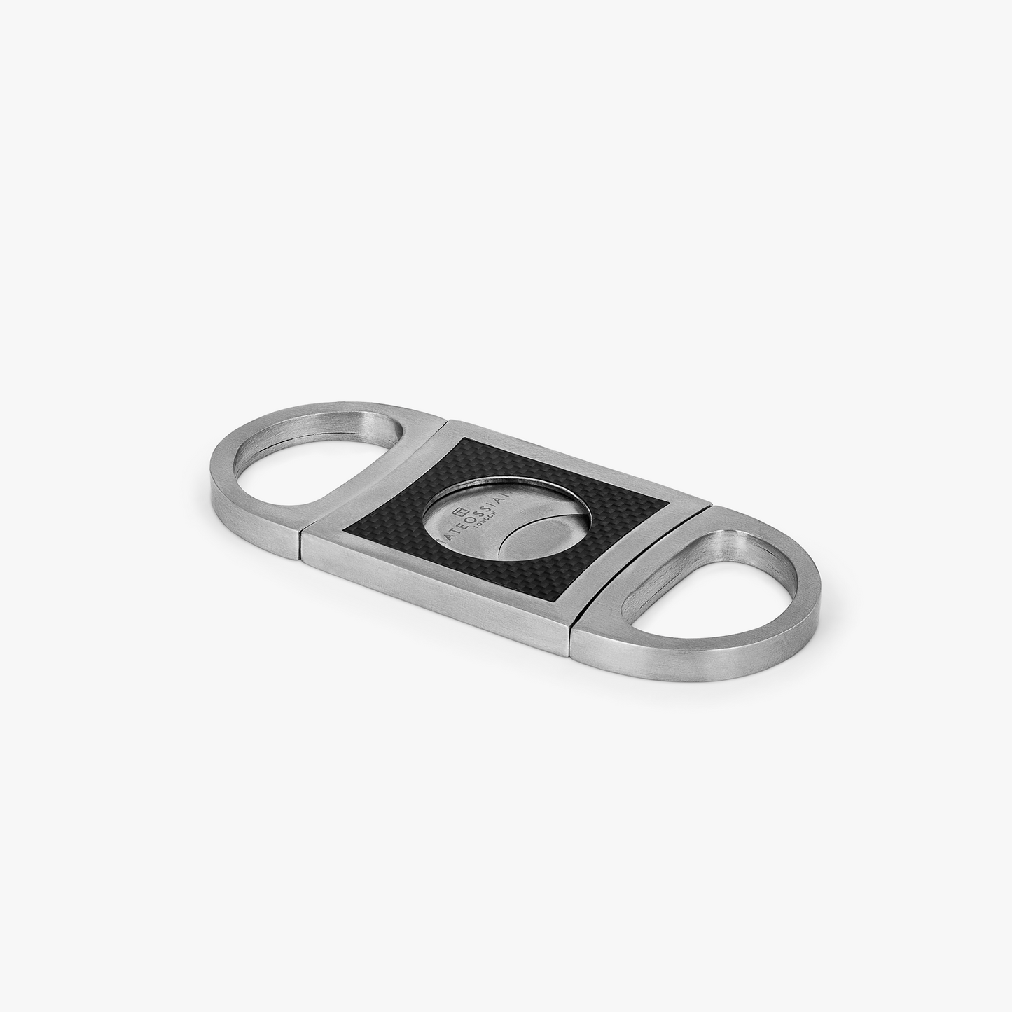 Cigar Cutter in Stainless Steel with Black Carbon Fibre