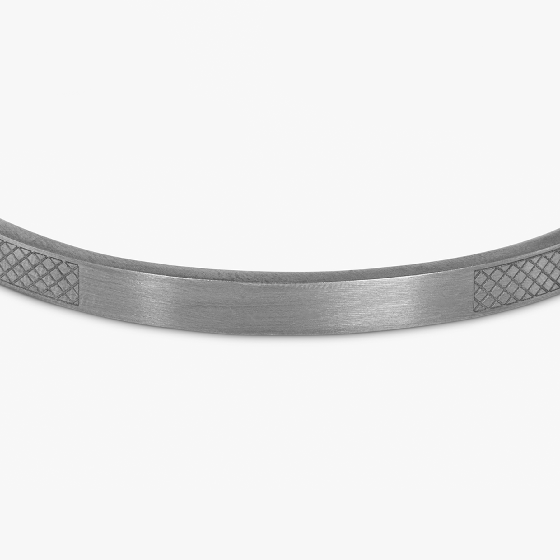 Classic Bangle In Matte Black Rhodium Plated Silver- Engravable