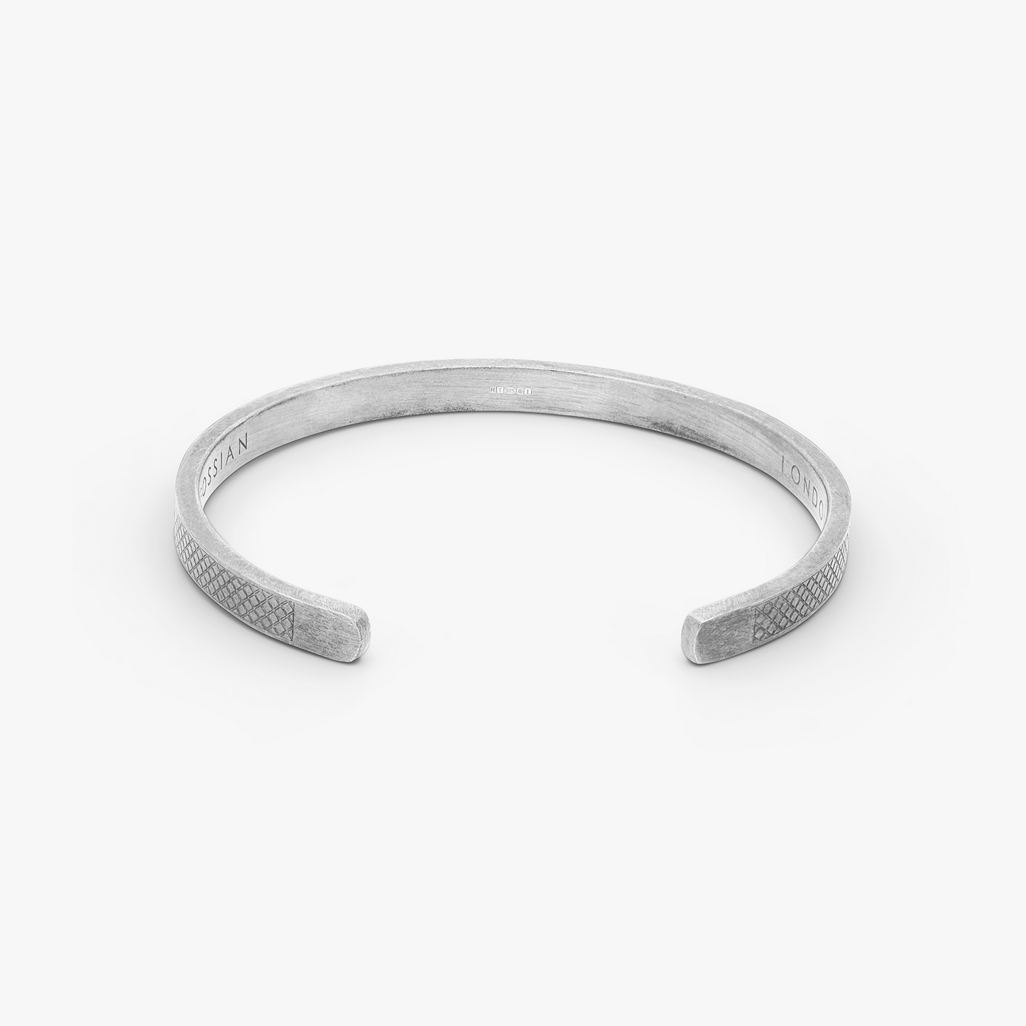 Hallmark Bangle In Rhodium Plated Silver