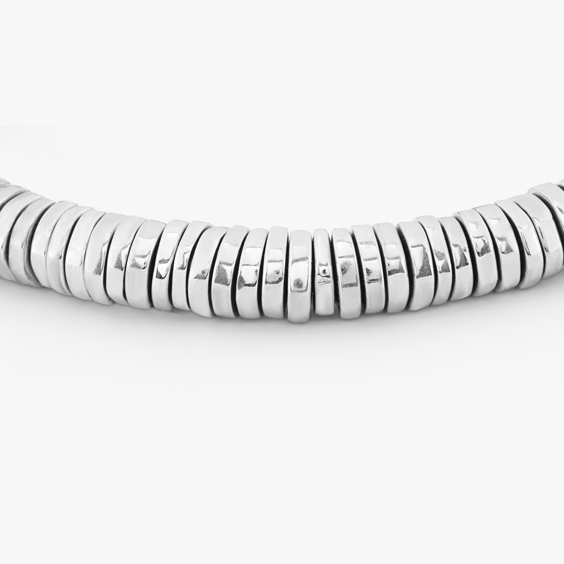 Pure Disc Expandable Silver Bracelet in Rhodium – Tateossian London Pure Disc Expandable Silver Bracelet in Rhodium – Tateossian London