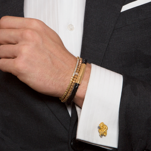 Quadro ID bracelet with white diamonds and 18k rose gold