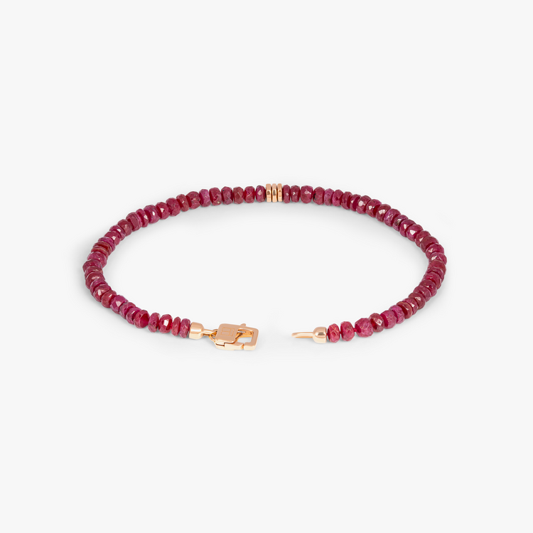A Ruby Stones Beads Bracelet Very Stylish & Trendy For Nazar Dosh Nivaran  too & For