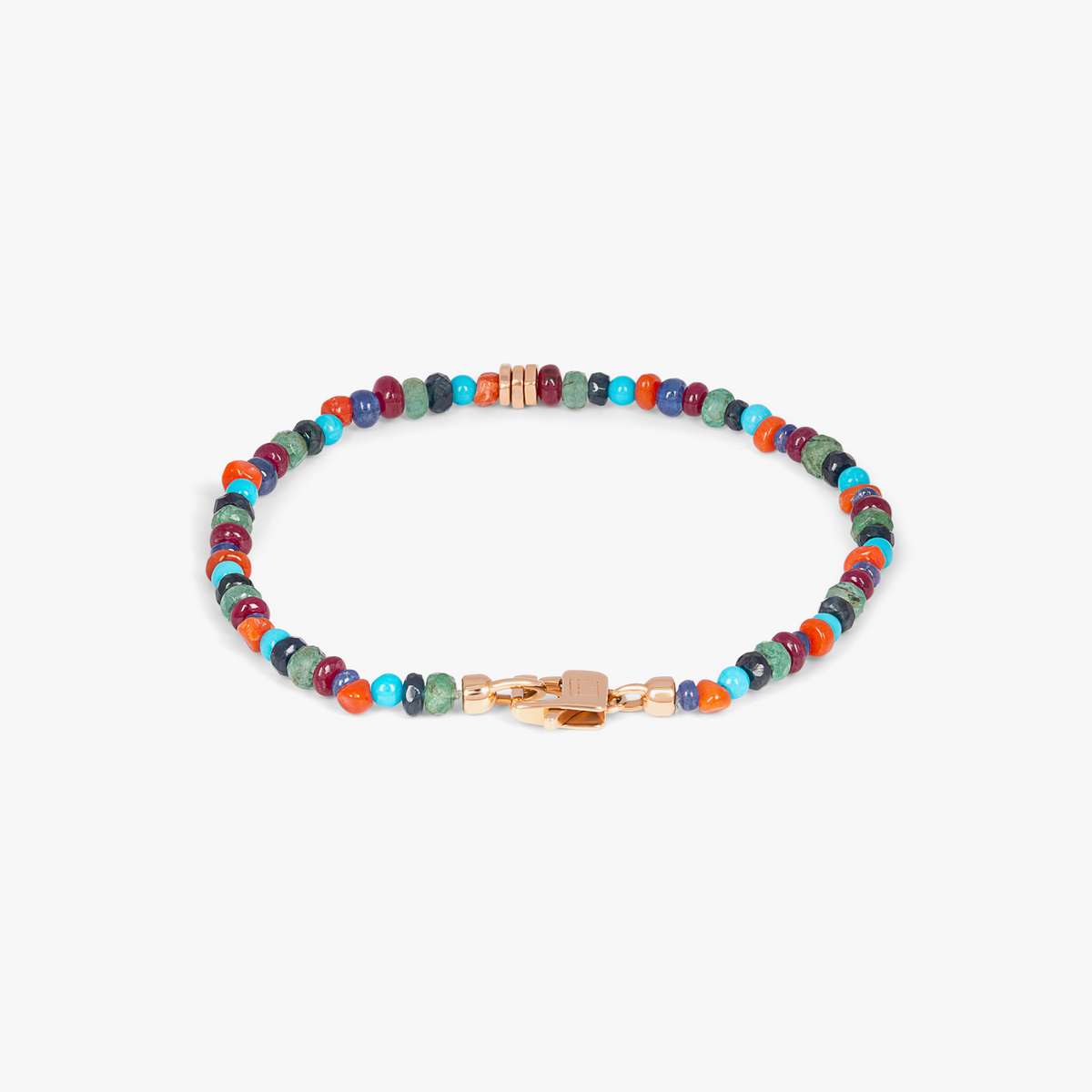 Precious Stone Bracelet With Multi-Colour Stones In 18K Rose Gold