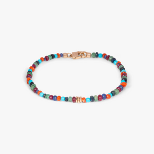 Precious Stone Bracelet With Multi-Colour Stones In 18K Rose Gold