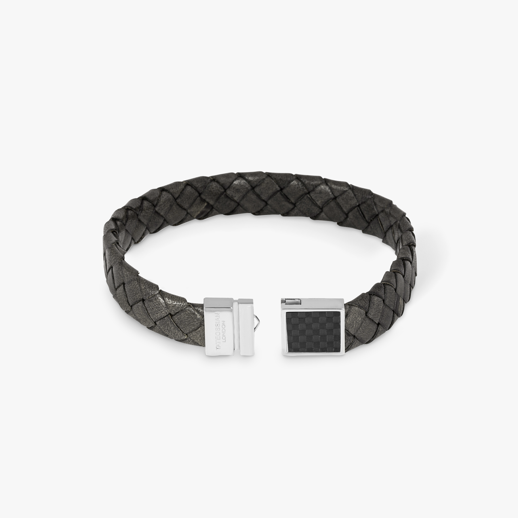 Amazon.com: Tateossian Men's Click Tocco Brown Italian Braided Leather  Bracelet, Large 19.5cm: Clothing, Shoes & Jewelry