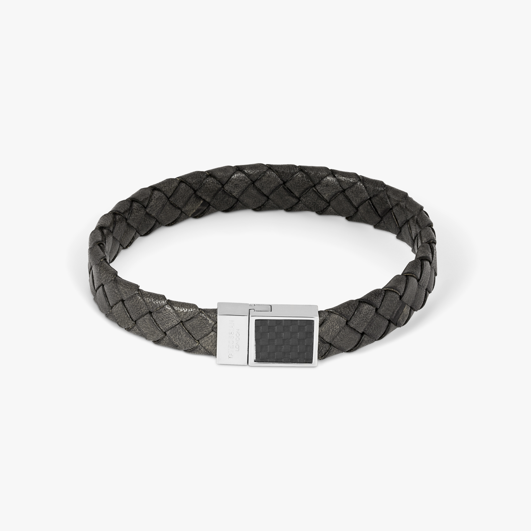 Black Stainless Steel Braided Carbon Woven Bracelet – Tateossian USA