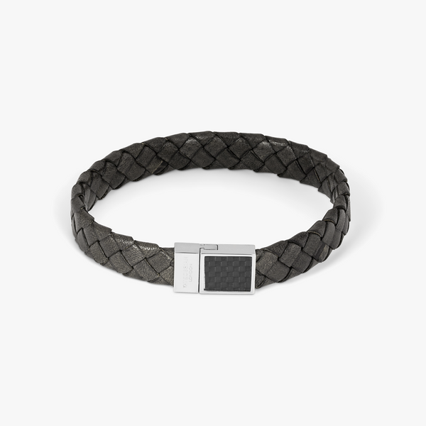8mm Black Leather Engravable Bracelet with Black Clasp for Mens – The Steel  Shop