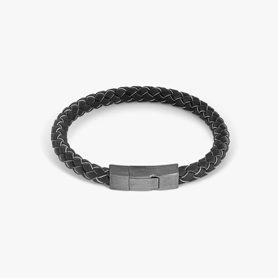 Black leather Diamond Giza bracelet – Tateossian USA