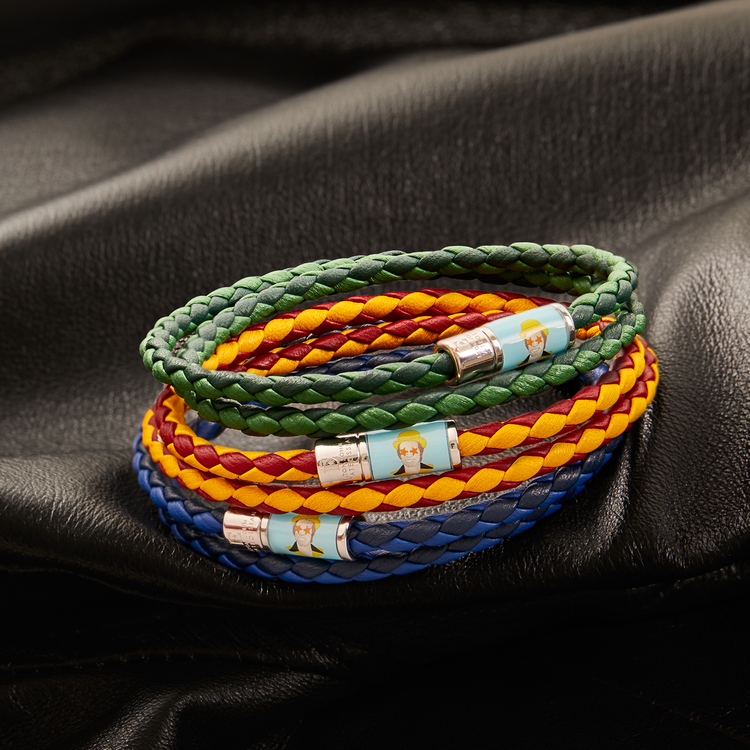 Tateossian Double Wrap Woven Leather Bracelet