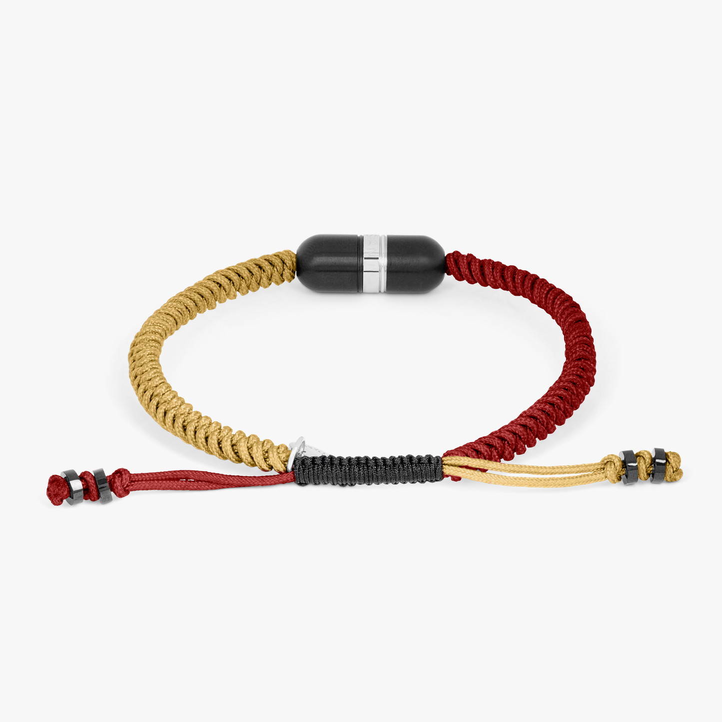 ELTON JOHN Metallic Pill Primo bracelet in burgundy and beige macrame