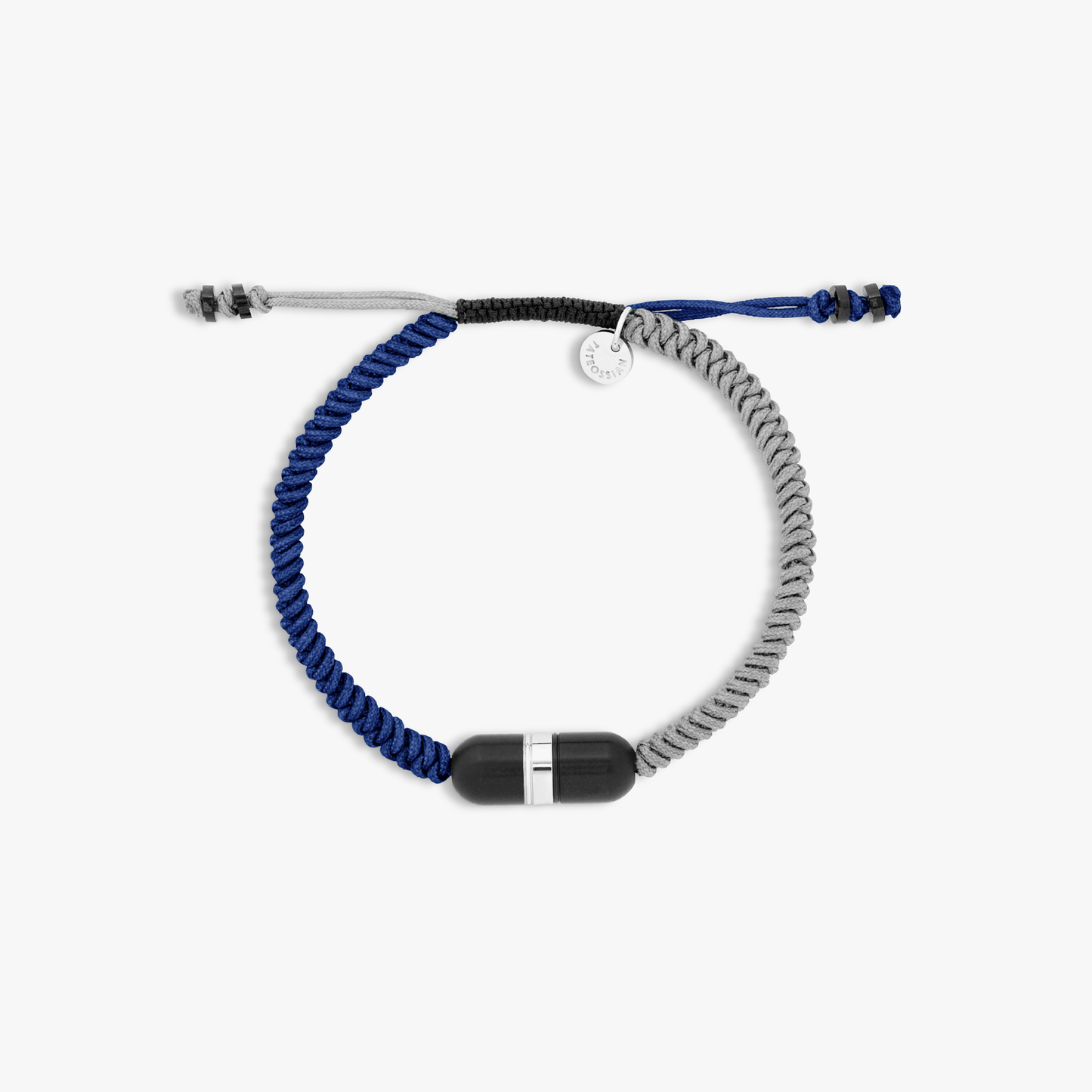 ELTON JOHN Metallic Pill Primo bracelet in blue and grey macrame