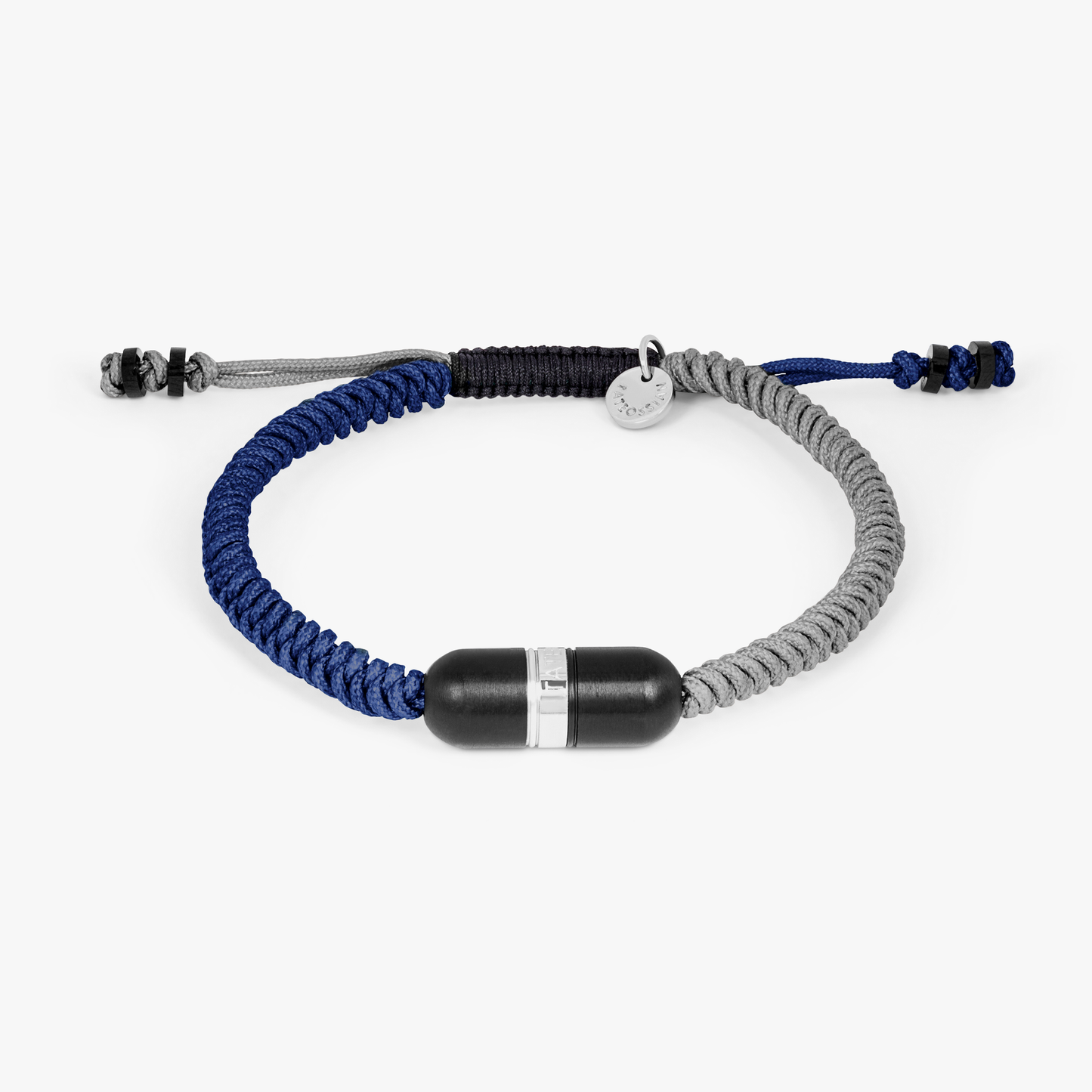 ELTON JOHN Metallic Pill Primo bracelet in blue and grey macrame