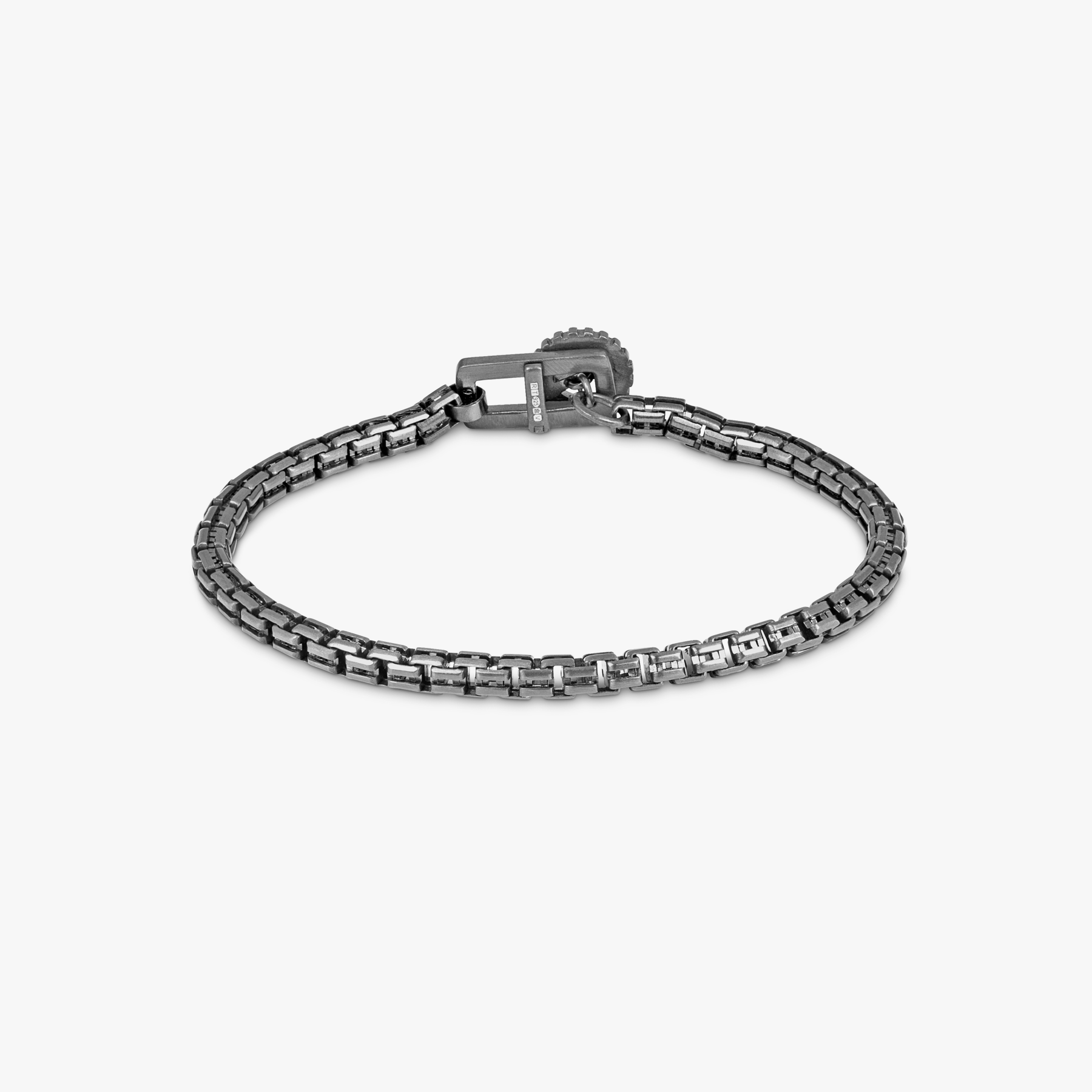 Gear Venetian Chain bracelet in oxidised sterling silver