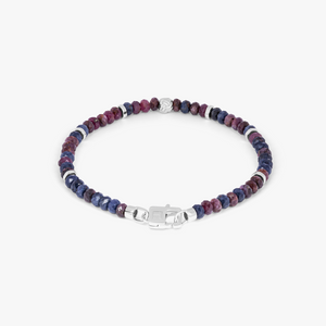 Nodo Beaded Bracelet With Red & Blue Sapphire