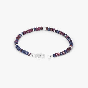 Nodo Beaded Bracelet With Red & Blue Sapphire