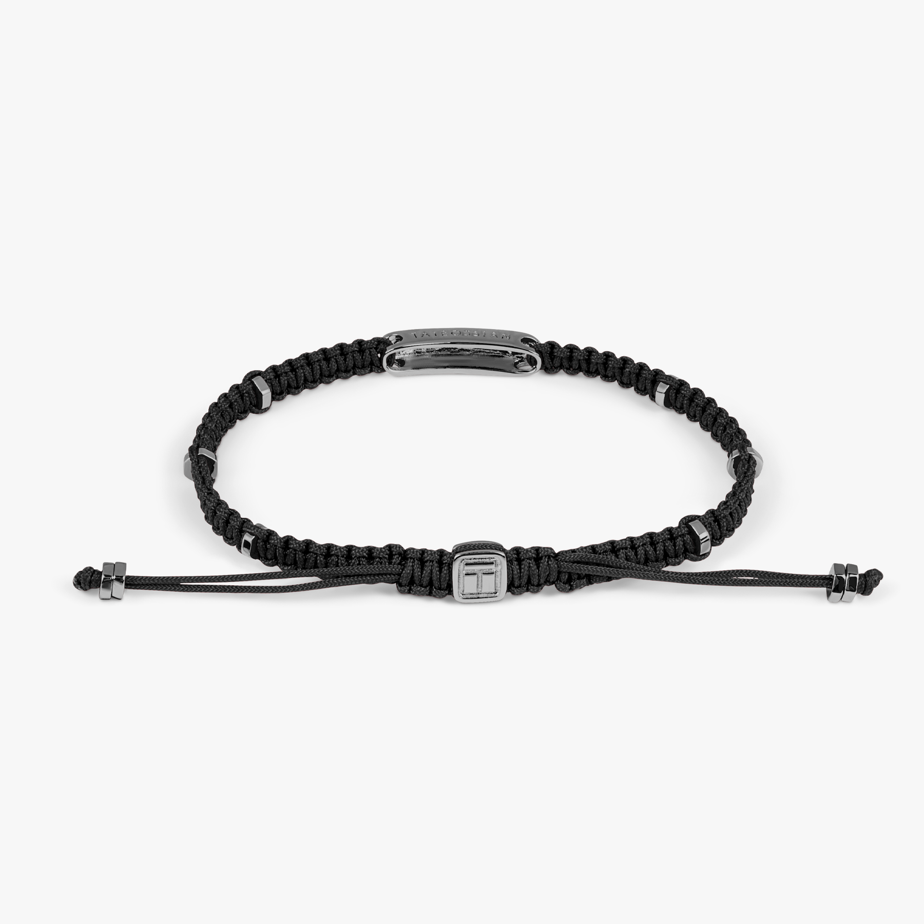 Mcvan BR689C Wood Adjustable Corded Bagged Bracelet Black