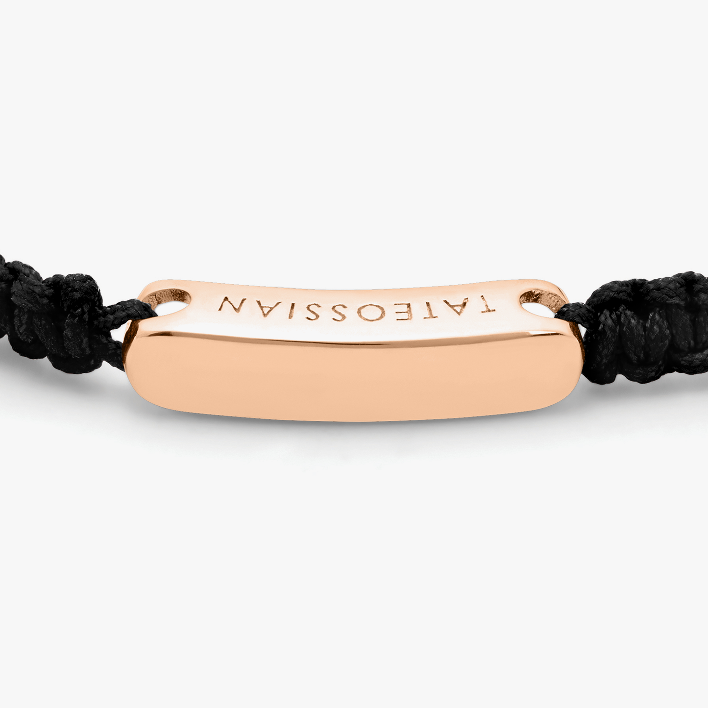 Macramé Bracelet In Black With Rose Gold- Engravable