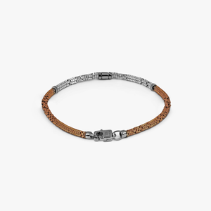 Croce Bamboo bracelet in bronze and silver hematite with sterling silver