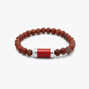 Red Sterling Silver Montecarlo Semi Precious Bracelet
