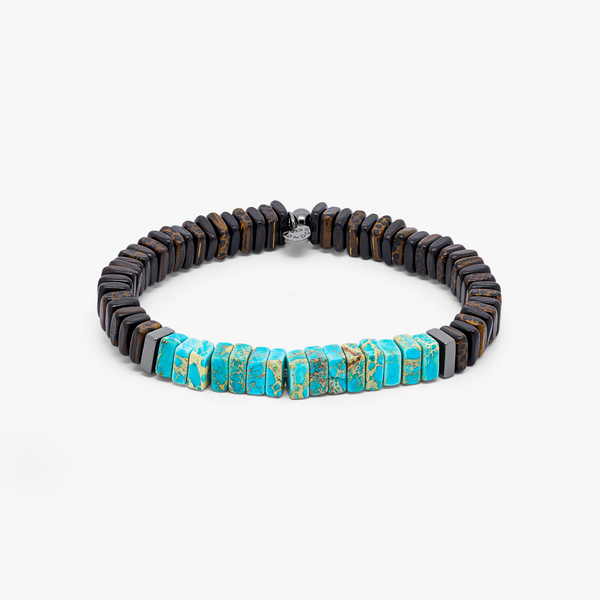 Gear Trio Beaded Bracelet With Lava Beads & Grey Wood Jasper – Tateossian  London