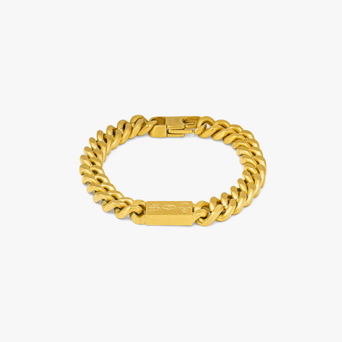 Meccanico Amulet bracelet in yellow gold plated stainless steel