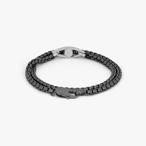 Catena Contrast bracelet with rhodium plated silver evil eye