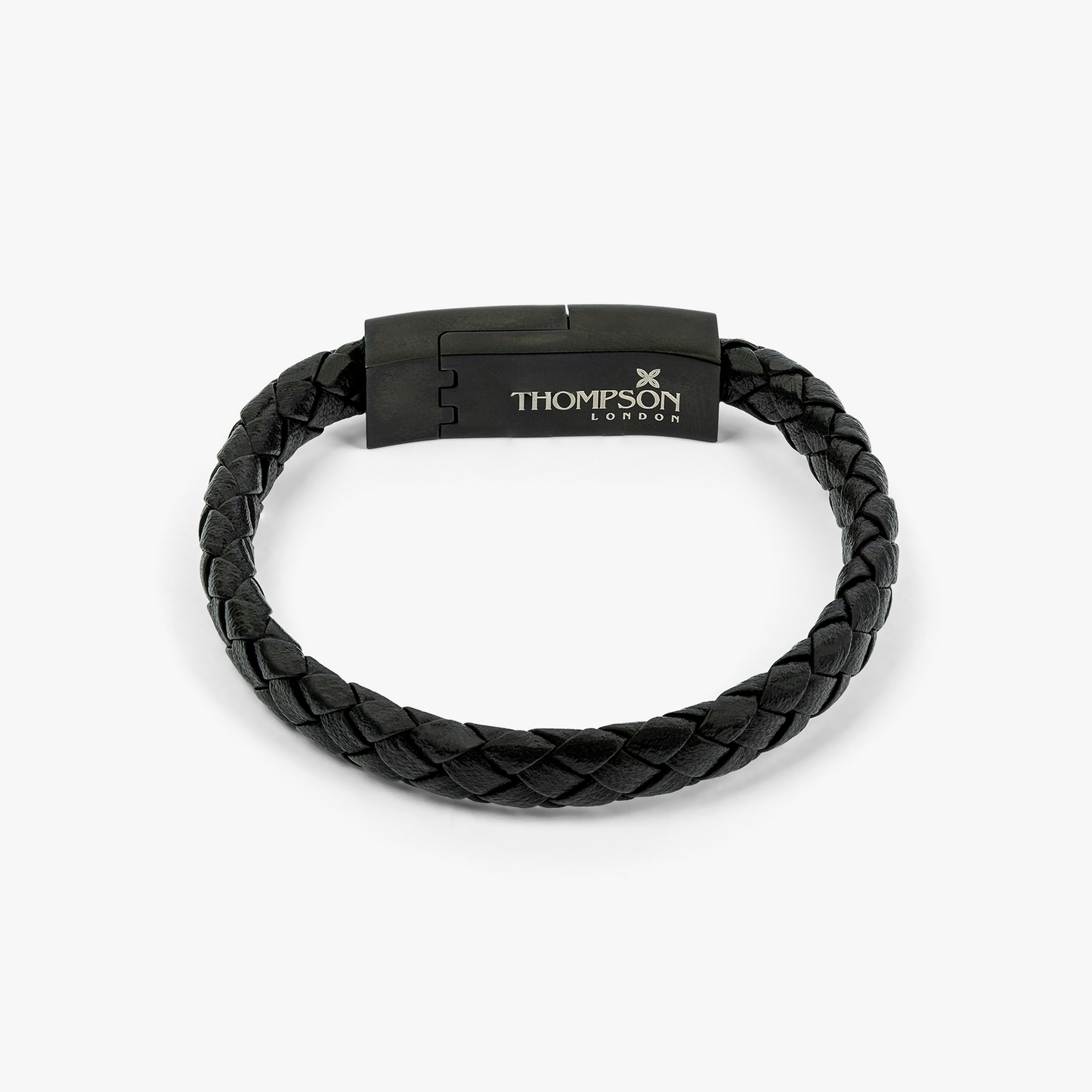 THOMPSON Lightning USB bracelet in black leather