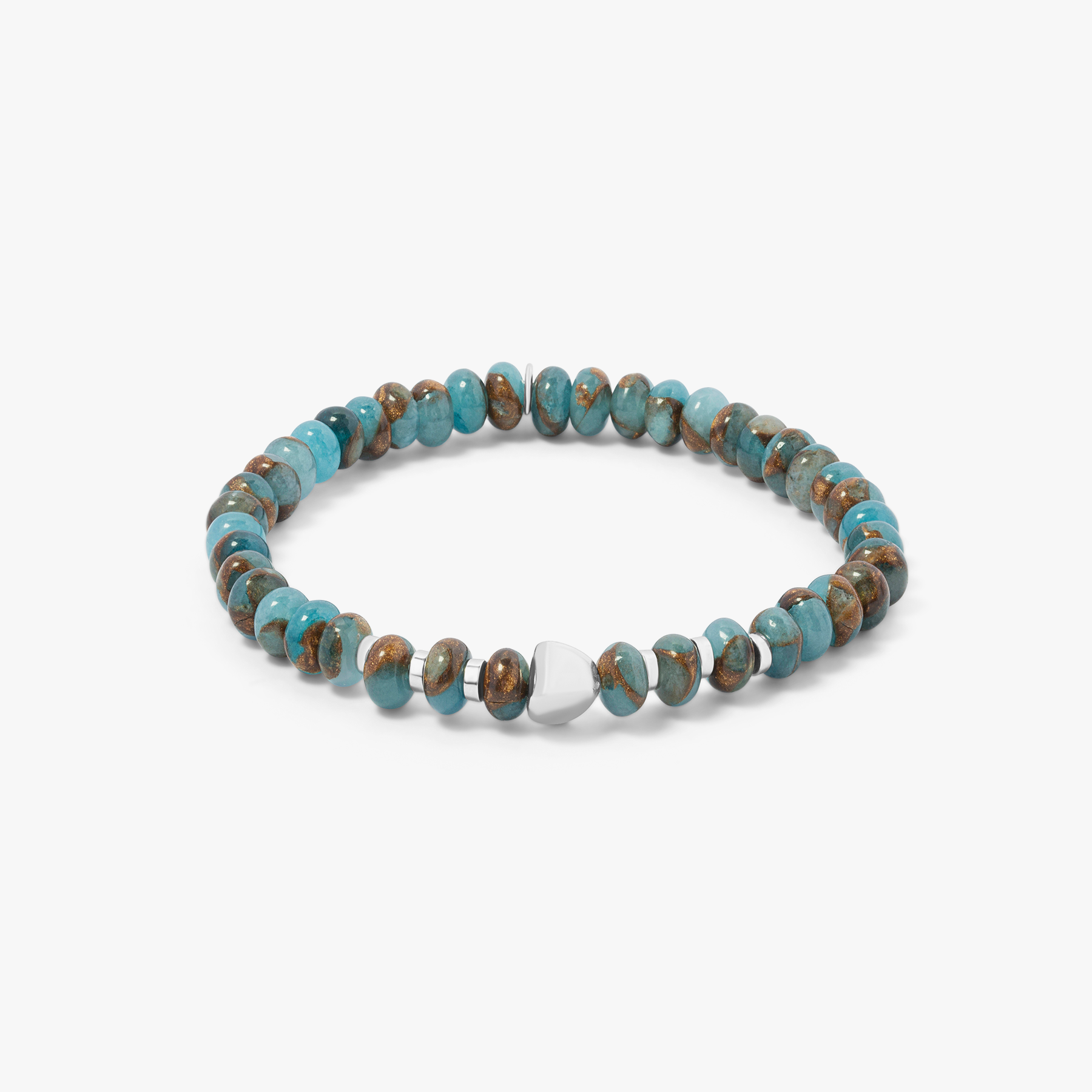 Nepal Nugget Beaded Bracelet With Blue Jasper
