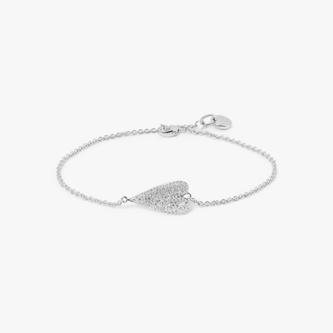 Sterling silver Cuore bracelet with white diamonds