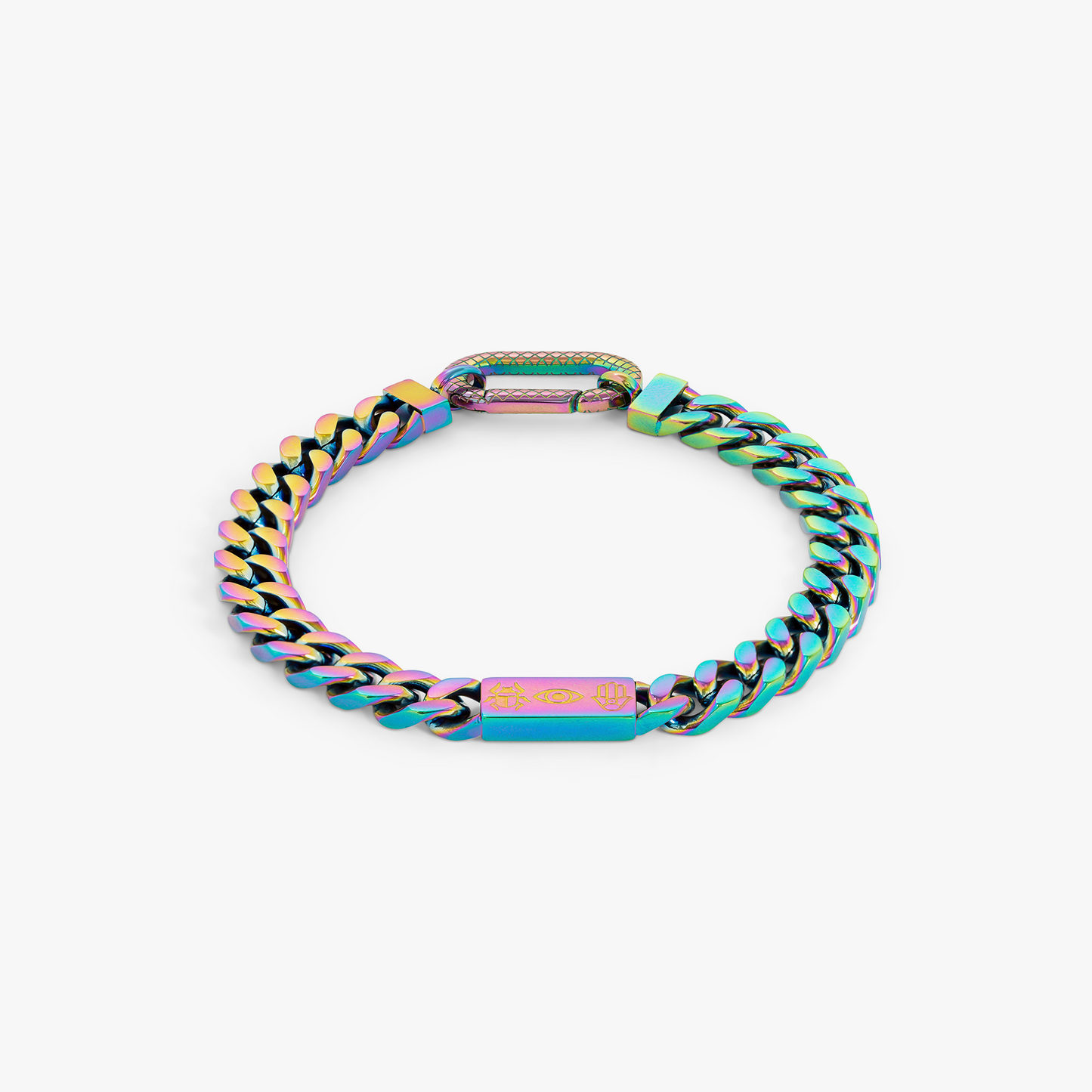 Iridescent stainless steel Kaleidoscope Amulet bracelet