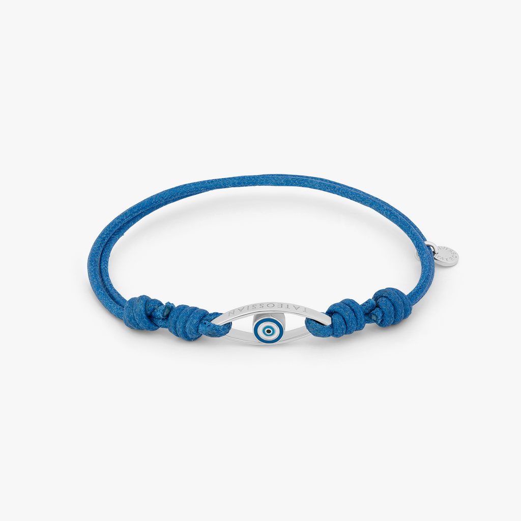 Evil Eye Cord Bracelet In Blue Tateossian USA