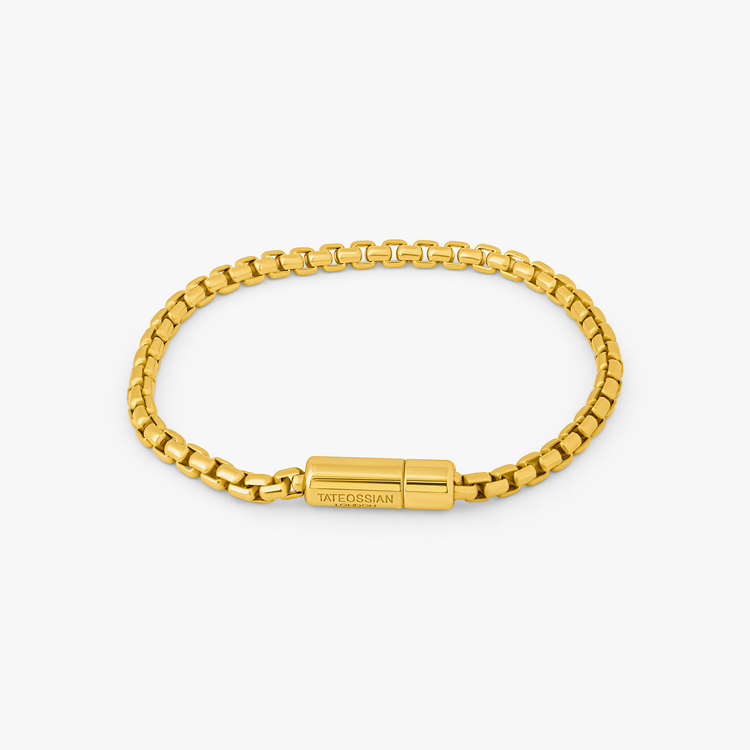 Wide 18K Gold Foundation Bracelet | Thick Square Chain Bracelet | Cadar Small