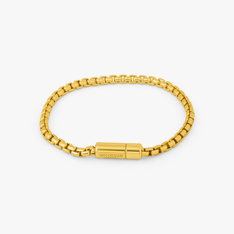 Pop Sleek Box Chain Bracelet In Yellow Gold Plated
