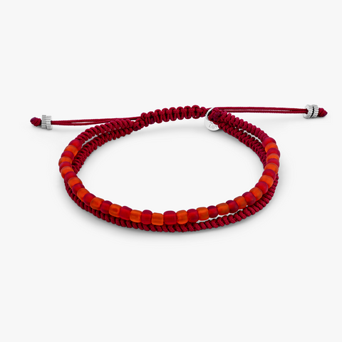 Red Stainless Steel Vetro Recycle Monochrome Eco-Friendly Bracelet