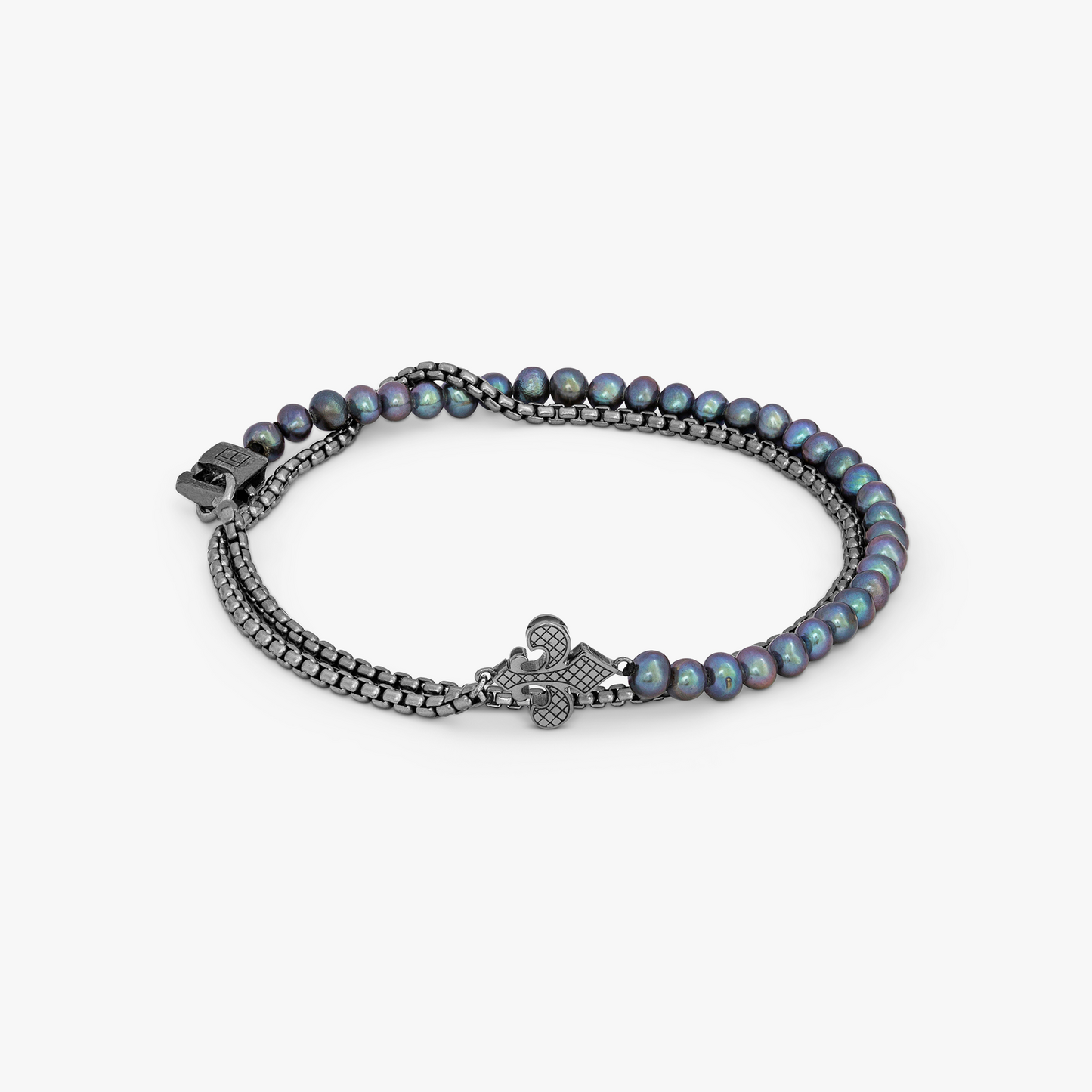 Ipanema Bracelet In Rhodium Plated Silver with Black Freshwater Pearls