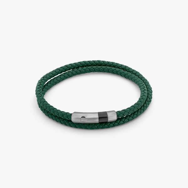 Vlogo Signature Cotton Bracelet for Man in English Green
