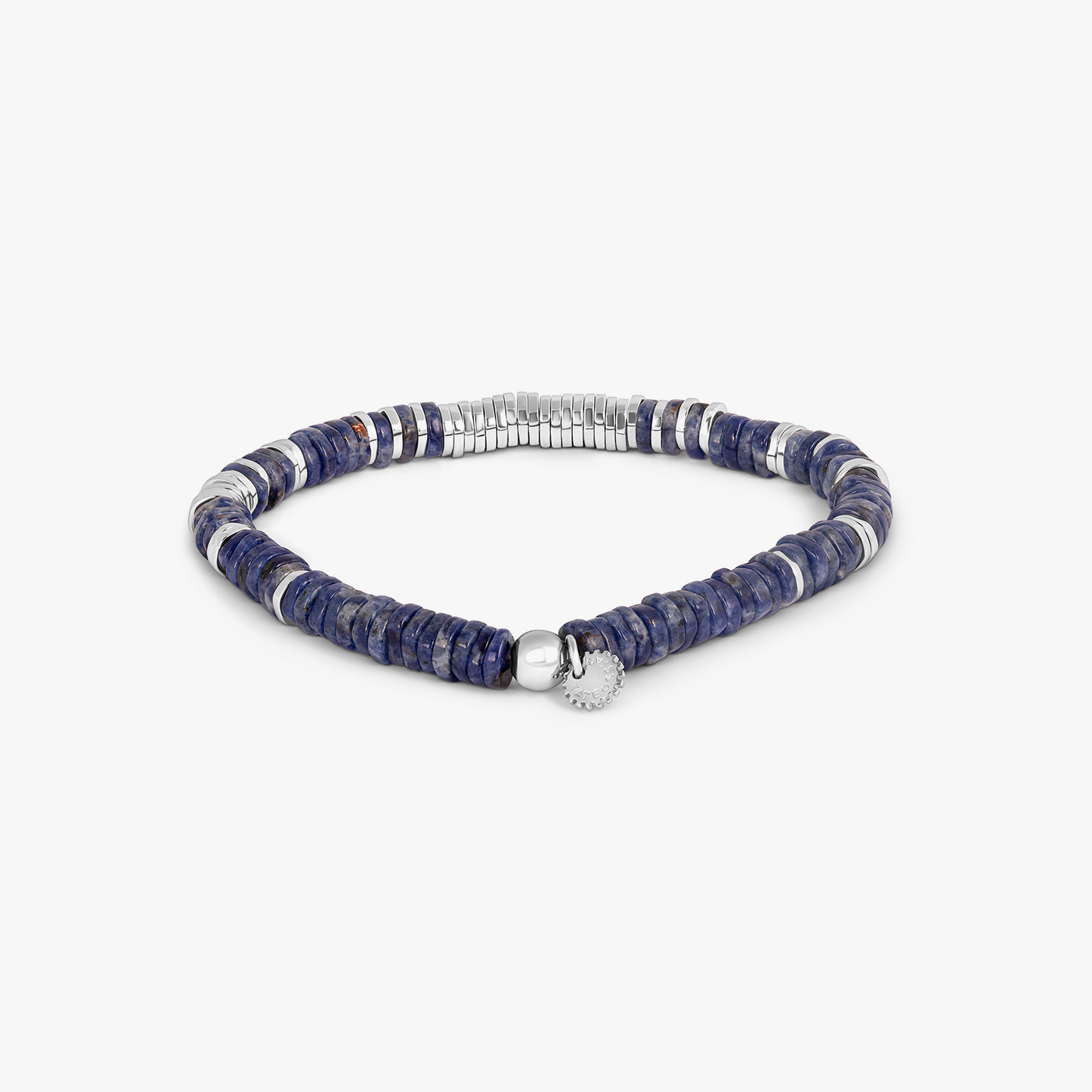 Constellation Beaded Bracelet in Rhodium Plated Silver with Sodalite