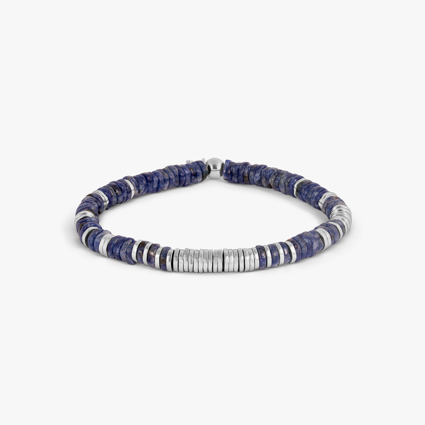 Constellation Beaded Bracelet in Rhodium Silver with Sodalite