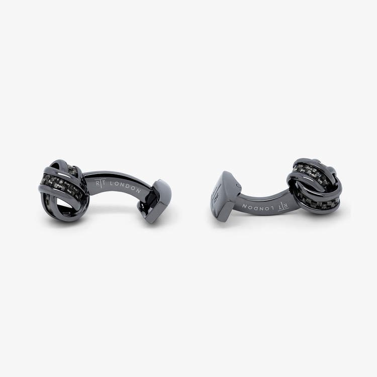 D-Shape Cufflinks with Black Carbon Fibre – Tateossian USA