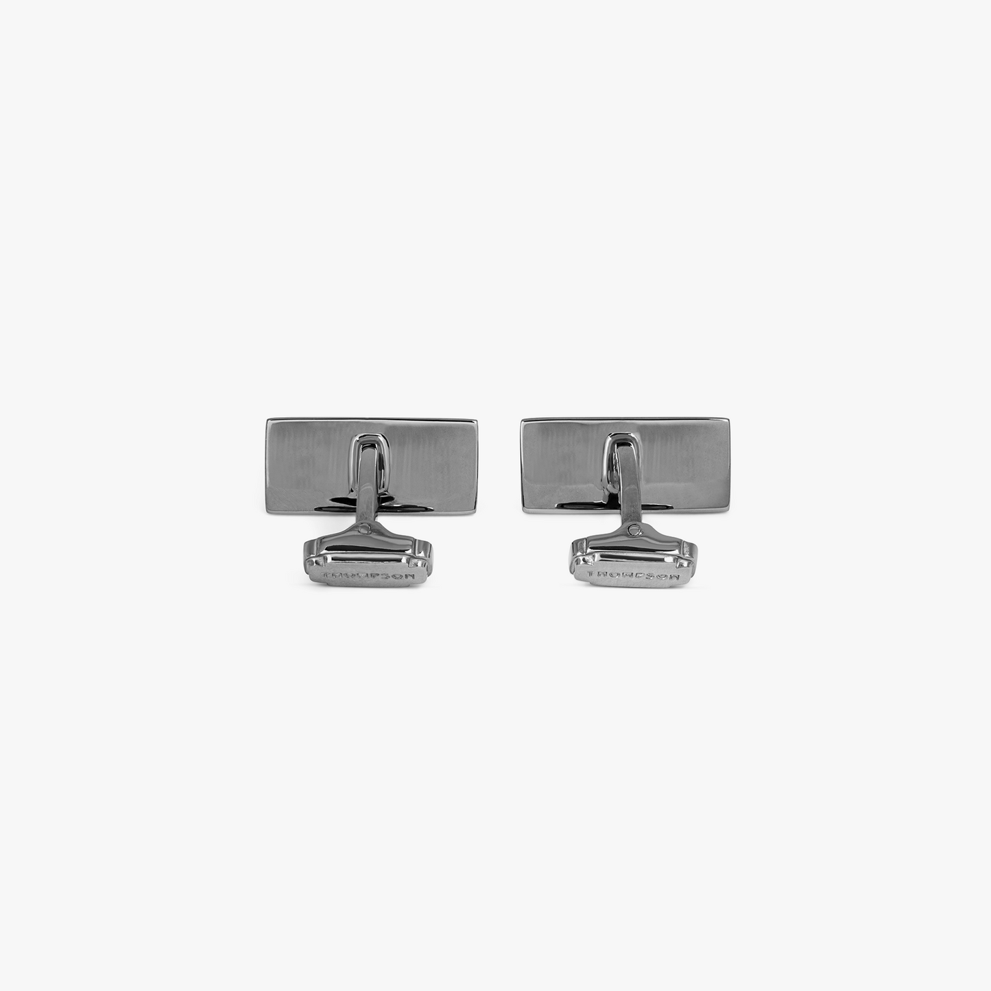 THOMPSON Rectangle cufflinks with jet Swarovski elements