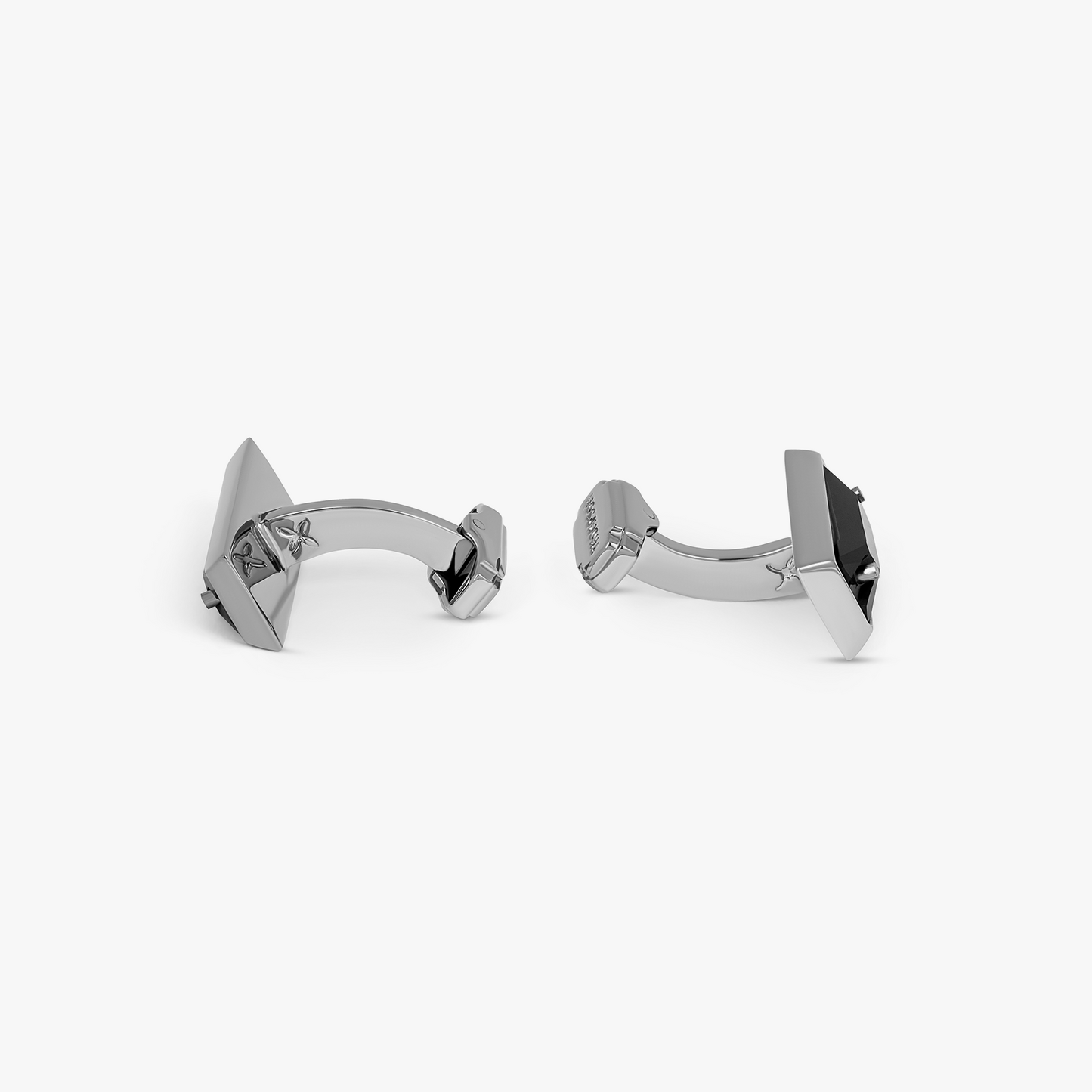 THOMPSON Rectangle cufflinks with jet Swarovski elements