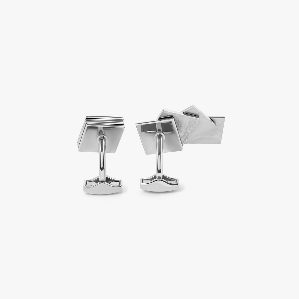 Tarot Card Cufflinks In Palladium Plated With Black Carbon Fibre