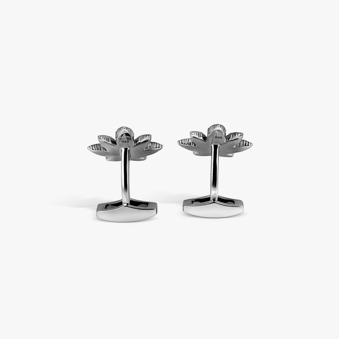 Indica Cufflinks in Black Rhodium Silver with Green Tsavorite